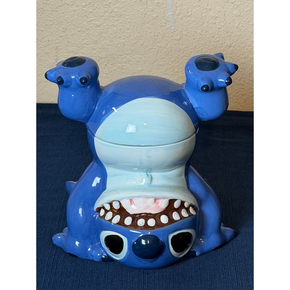 Disney Stitch Cookie Jar Large Upside Down Handstand Ceramic Disneyana Decor
